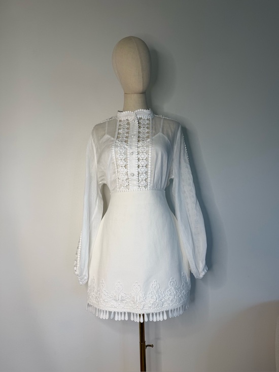 Zimmermann Dresses & Skirts - Zimmermann White Cotton 3 Piece Set Size 2 Blouse Skirt Tank